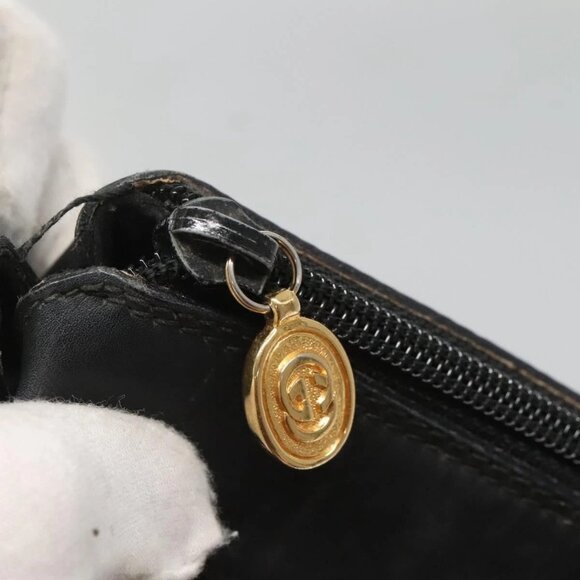 GUCCI Web Sherry Line Shoulder Bag Leather Black - Picture 12 of 16